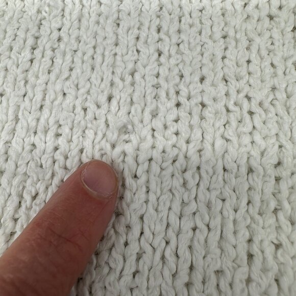 Vintage White Knit Sweater 1980s Worthington Red Rose Shoulder Pads Size L Korea - Picture 6 of 7